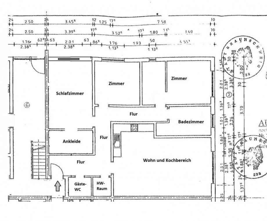 Grundriss Erdgeschosswohnung Braunschweig