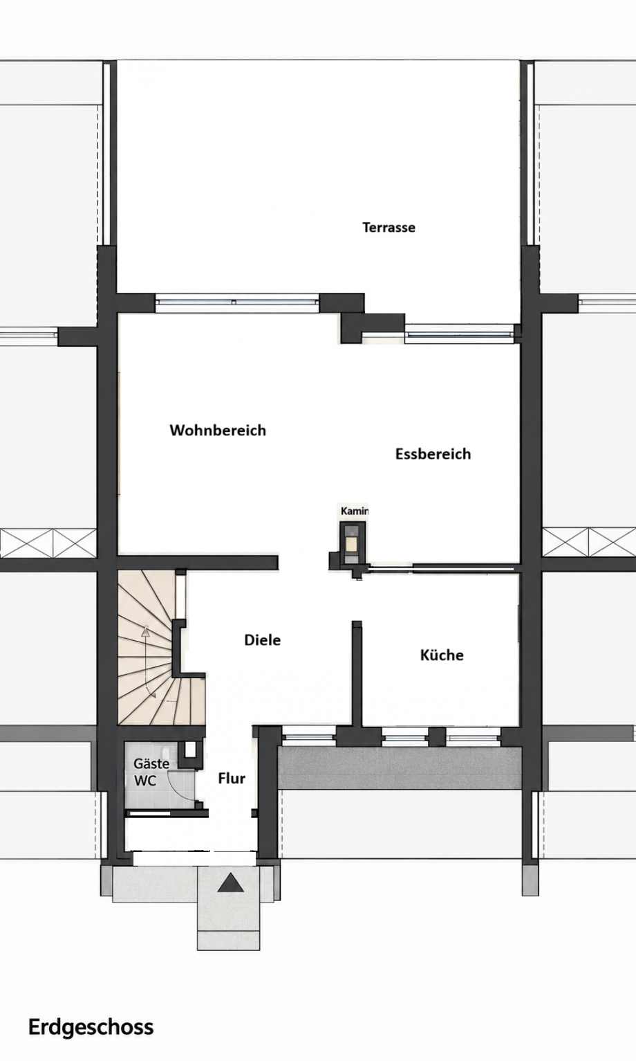 Grundriss EG Reihenmittelhaus Salzgitter