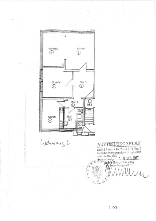 Grundriss Whg. 06 Etagenwohnung Braunschweig
