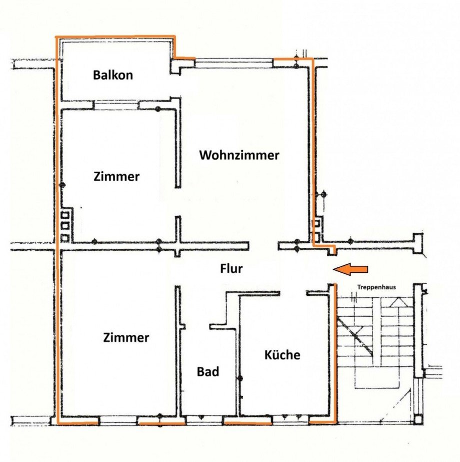 Grundriss Etagenwohnung Braunschweig