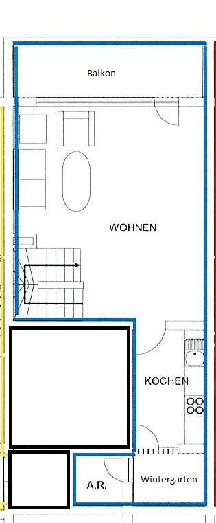 Grundriss 3.OG Maisonettewohnung Braunschweig