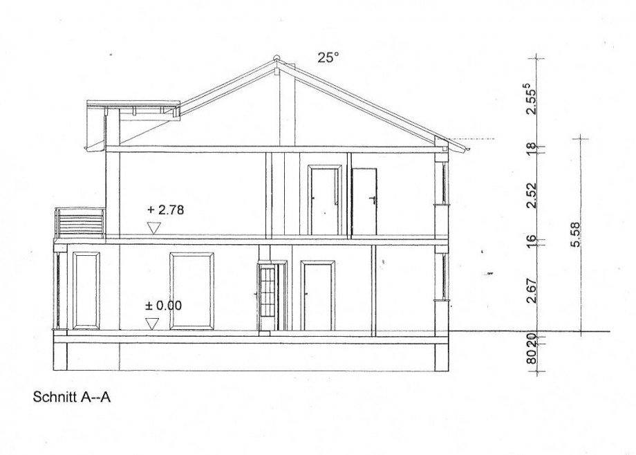 Schnitt A-A Einfamilienhaus Braunschweig